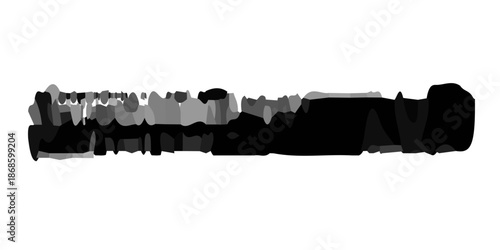 Black mascara brush part isolated on white background resembling a 3d rendered metal equipment or professional black engine device