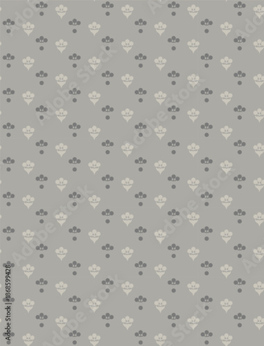 Seamless vector pattern of small circles in dark gray and beige colors.