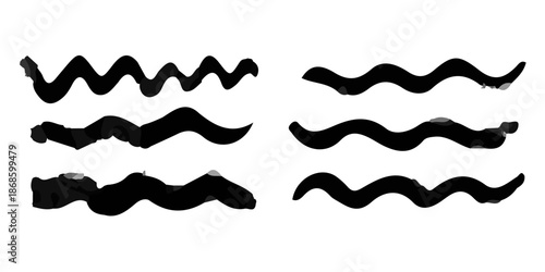 A black silhouette and vector illustration set of a razor blade icon and mustache symbol featuring a 3d shape design