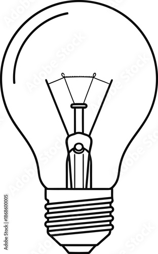 Detailed illustration of a light bulb with visible internal structure