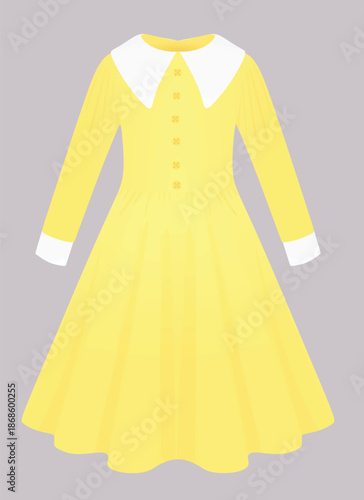 Yellow woman dress. vector illustration