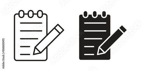 Notepad icons for website design and development, app development. EPS10