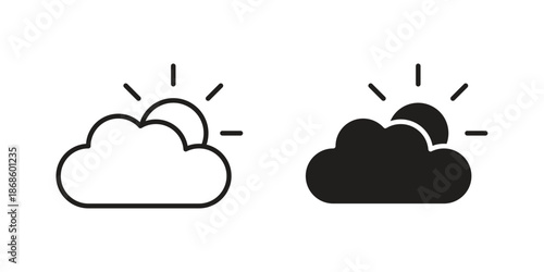 Partially cloudy icons for website design and development, app development. EPS10