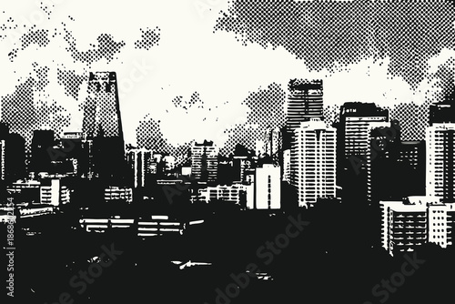 New York skyline in sketch vector illustration. engraving style city for creative design. Eps 10