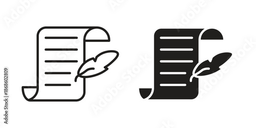 Quill icons for website design and development, app development. EPS10