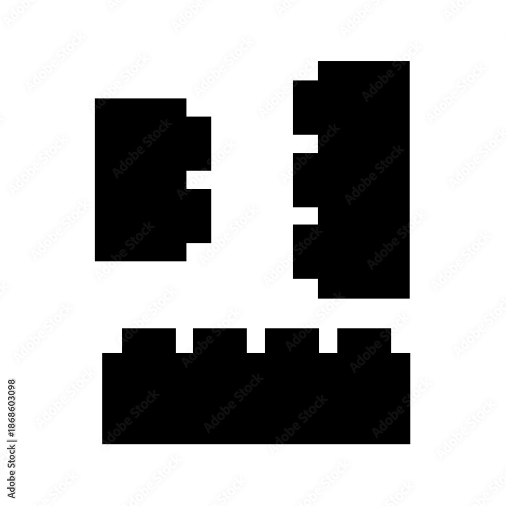 Fototapeta premium Lego Brick Silhouette Vector Image
