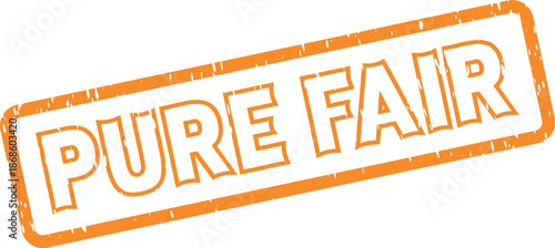 Orange Distressed Pure Fair Stamp Promoting Genuineness and Ethical Standards