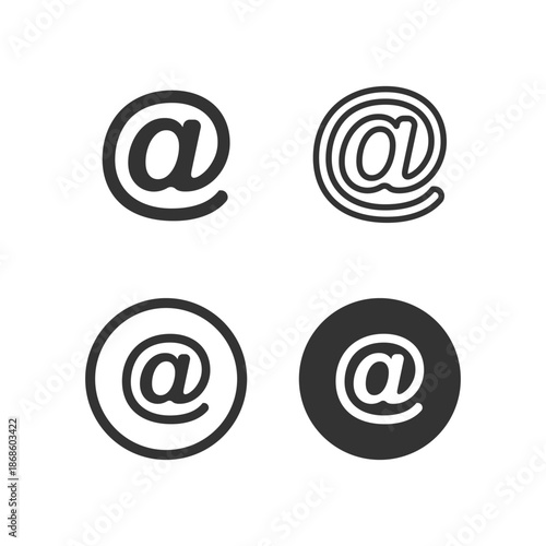 Mail contact icons set. Simple email icon. Simple mail symbols