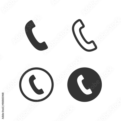 Phone contact icons set. Simple phone button. Simple phone symbols