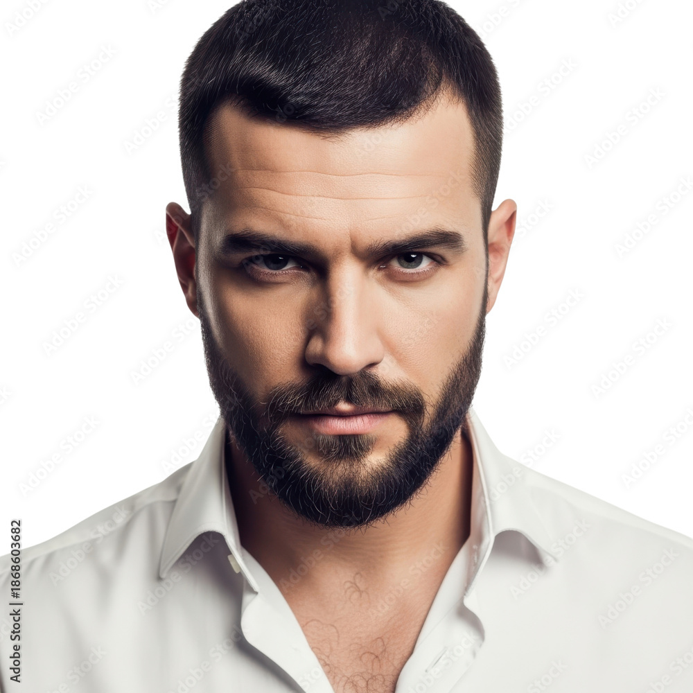 Obraz premium Handsome man portrait isolated on transparent background