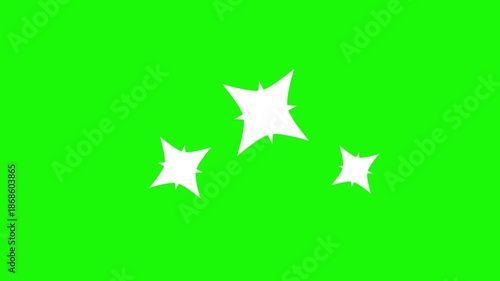 Twinkle Star Symbol Icons on Green Background