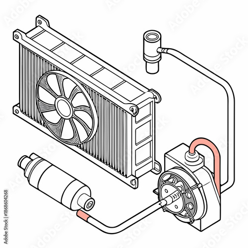 Illustrated cooling system diagram