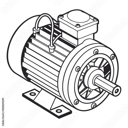 Electric motor with mounted frame