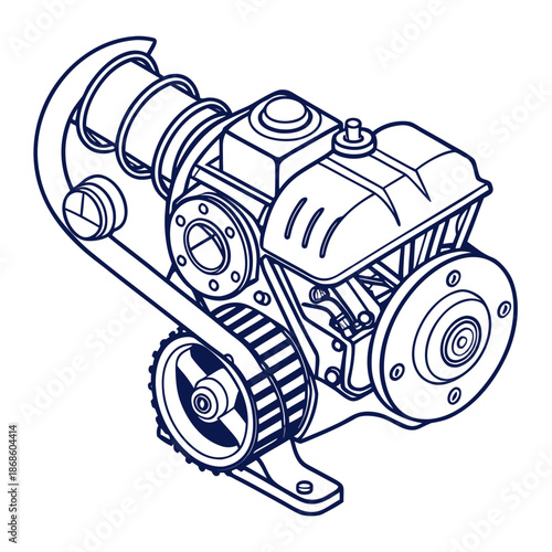 Illustrated engine diagram