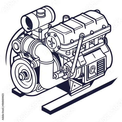 Illustrated engine diagram