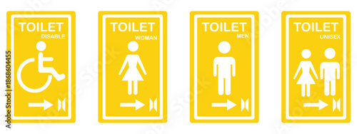 Male, Female, Handicap toilet sign. Set of toilet outline icon showing symbols for male, female, and disabled toilets. Toilet line icon bowl sanitaryware vector bathroom.