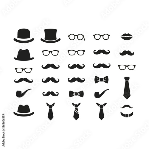 Set of stylish hat icons vector collection