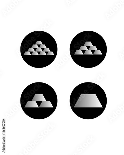 Platinum Bullion Icon – Precious Metal Asset and Investment Symbol