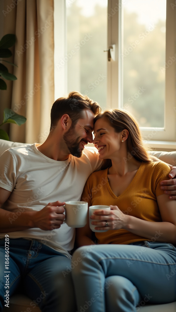 Obraz premium Peaceful Morning: Transgender Couple's Quiet Connection