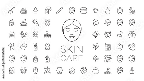 Hydrating skincare icons featuring water levels skin follicle structure serum and moisture balance