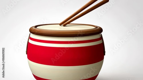 Rotating barrel with wooden chopsticks on top in a closeup sequence