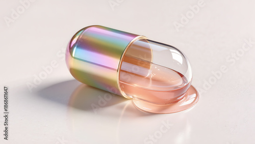 Transparent cosmetic capsule with pdrn skincare concept