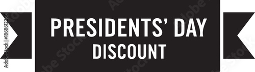 Presidents day discount sale banner with black ribbon
