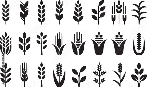 Ears of wheat bread symbols