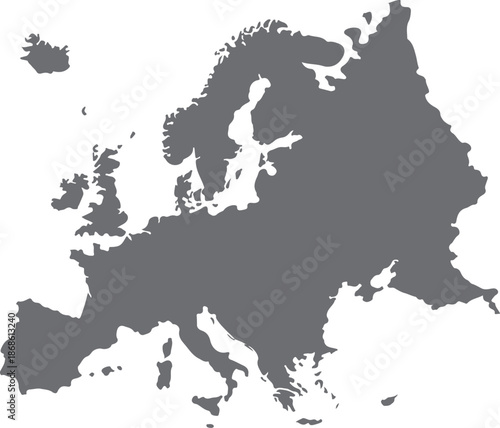 Europe Map Silhouette Vector illustration