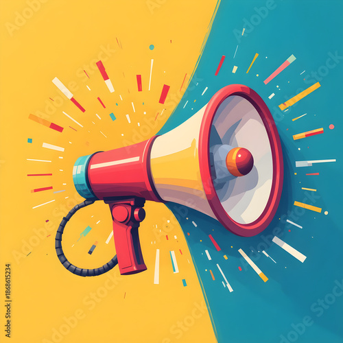 megaphone broadcasting energy lines - 1