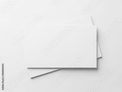 Blank white card and envelope on white background for mockup and template design purposes isolated on white background