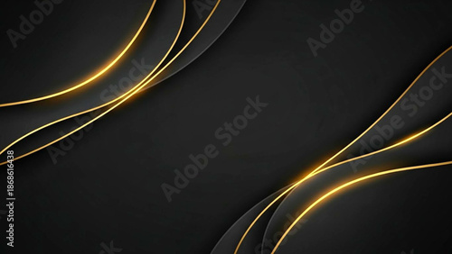 Golden lines flowing across a dark background creating a dynamic abstract design