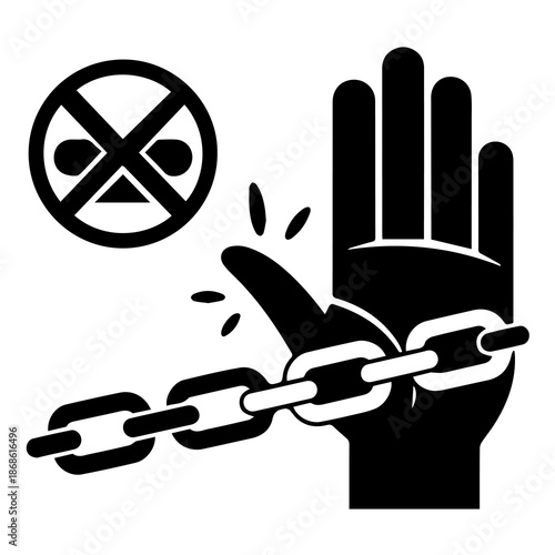 Breaking the Chains: A powerful image symbolizing the breaking of chains, freedom, and the struggle against oppression, a symbol of liberation.