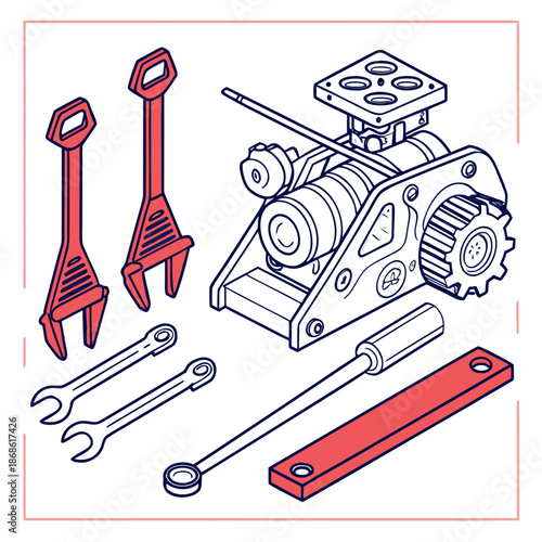 Assorted mechanical tools and equipment