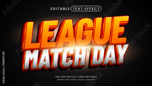 Sports league match day 3d editable text effect template