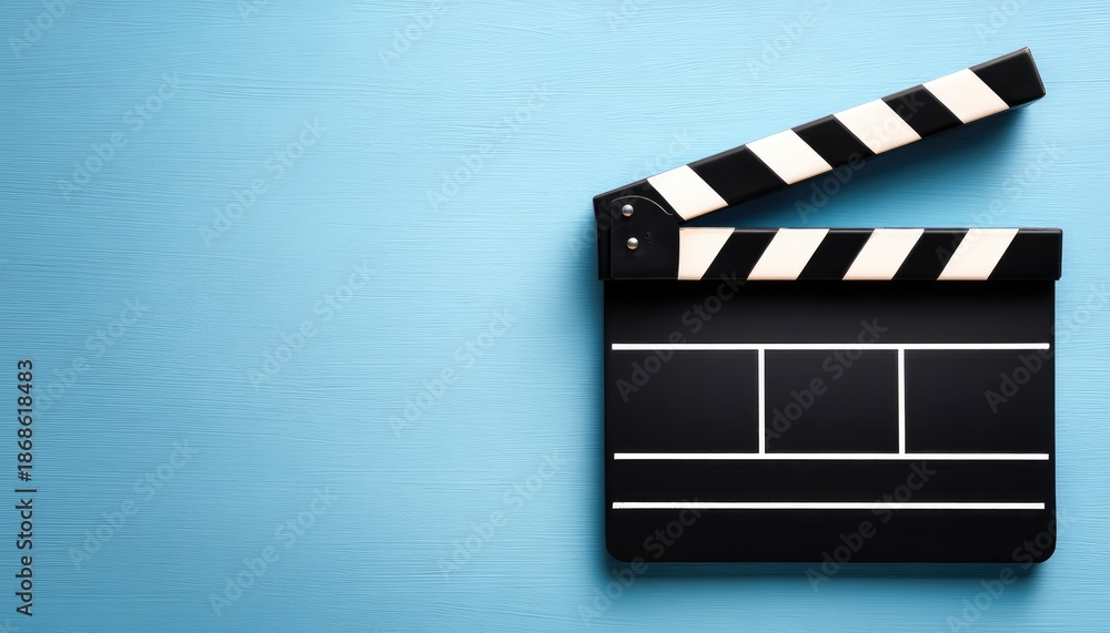 Obraz premium Clapperboard on Blue Background.