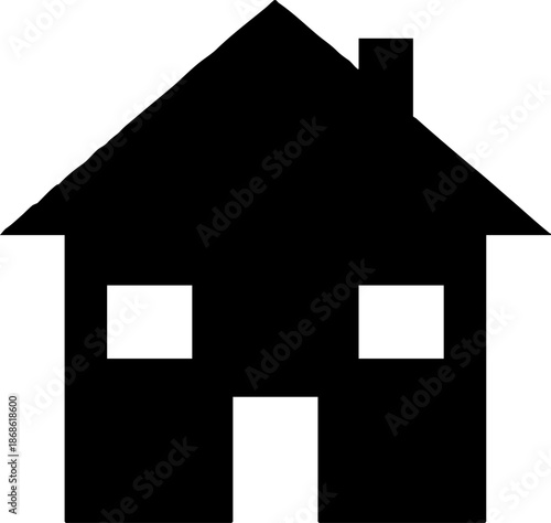Minimalist Black House Icon Graphic Symbol Vector