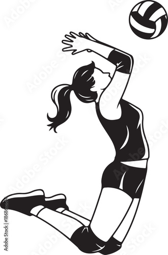 Woman Volleyball player, vector illustration