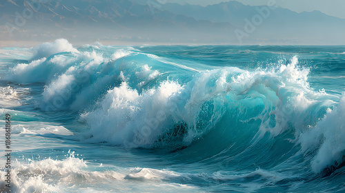 Sea water ocean big great wave for surfing landscape