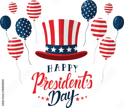 Patriotic US Holiday Background with Uncle Sam Hat