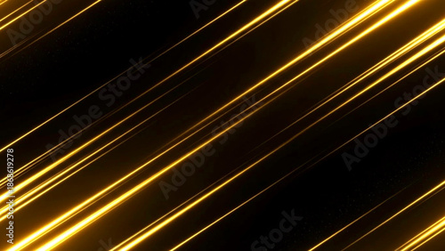 Golden light streaks across a dark background in a dynamic diagonal motion