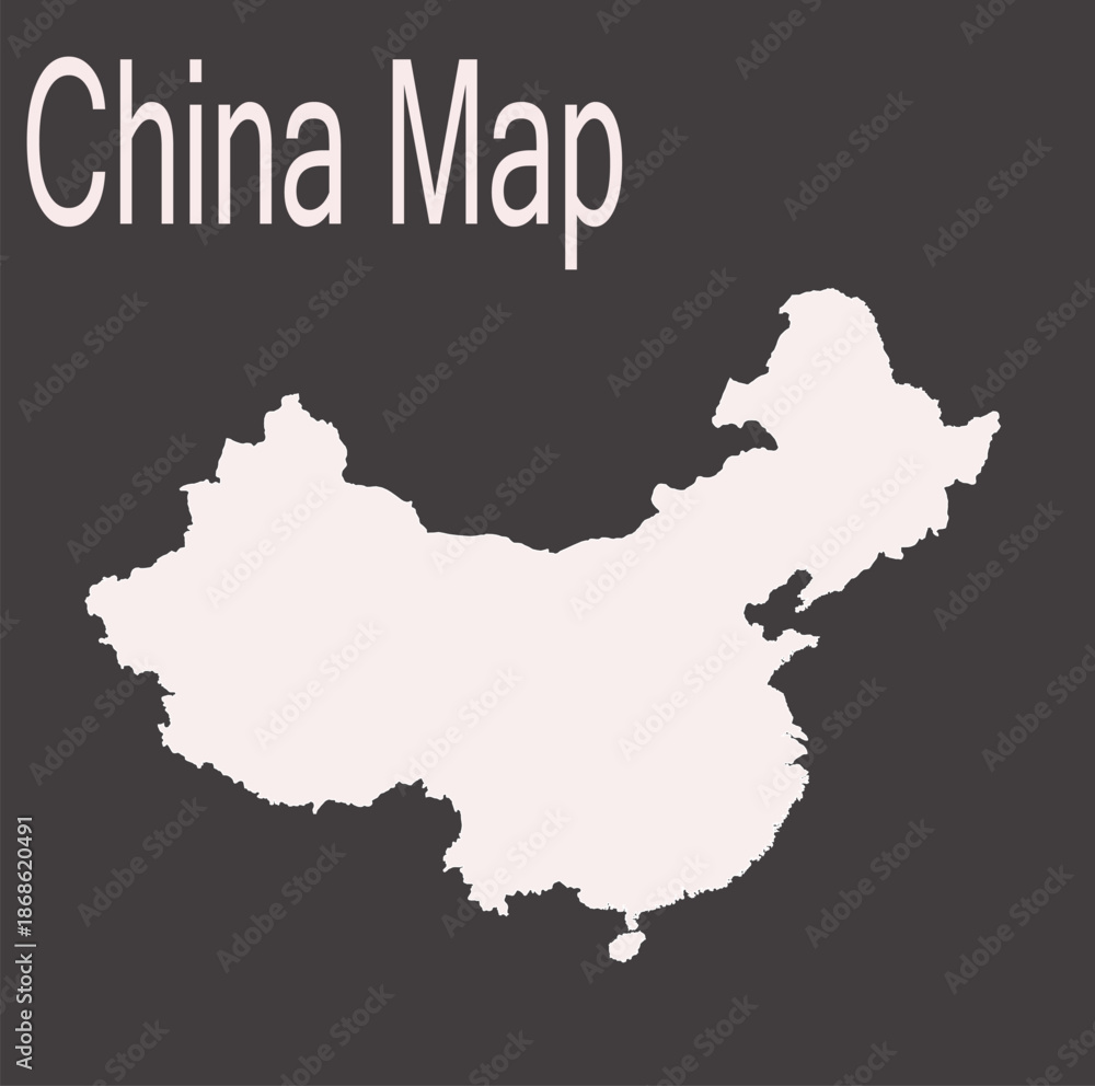 Obraz premium China map illustration simple vector outline for ge
