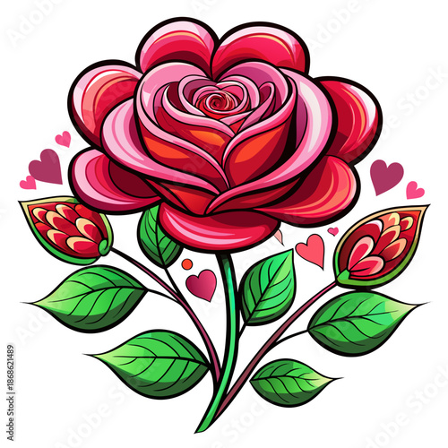 vector illustration of a rose valentine 