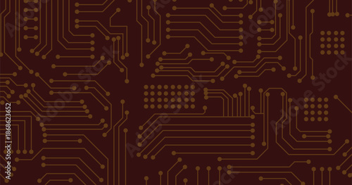 Seamless circuit board. Digital technology electrical scheme printed motherboard computer chip electronic equipment pattern  texture. Motherboard hardware, circuit scheme illustration