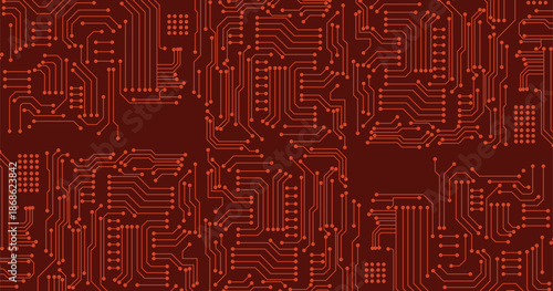 circuit board with electronic elements backdrop. UI and GUI panel design. Futuristic connected tech lines. FinTech background. Vector illustration. EPS 10