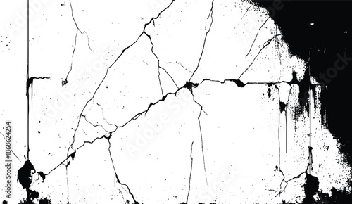 Abstract Crack Lines on Minimal White Texture
