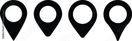 Set Location icon. Map pin sign. location pin place marker. Group Map marker pointer icon. Location indicator GPS location symbol collection.