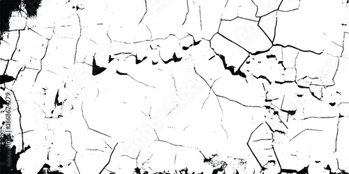 Aged White Wall with Fracture Lines. Cracked Surface Grunge Background