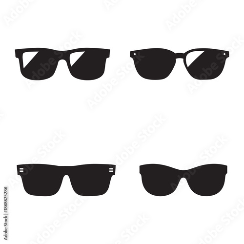 Sunglasses set Icon Isolated on White Background. Vector Illustration.
