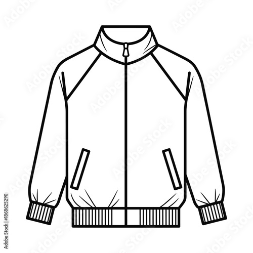 Bomber jacket illustration simple design black lines